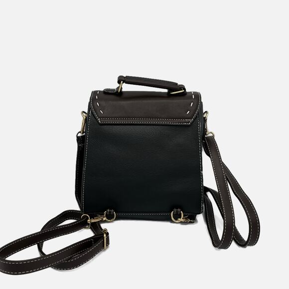 Bumblebee Faux Leather Handbag or Backpack in Black and Brown - Picture 4 of 5